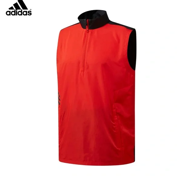 Adidas Essentials Club Wind Vest Red/Black CY9293 Men's Size M - Picture 4 of 11